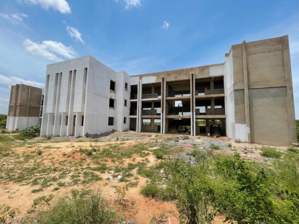 House construction in progress in Accra, Ghana